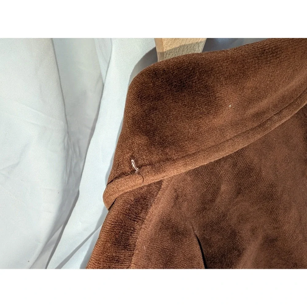 VTG Velour Velvet Brown 70s 1/4 Zip long sleeve Talon Disco Mens M vintage JMX